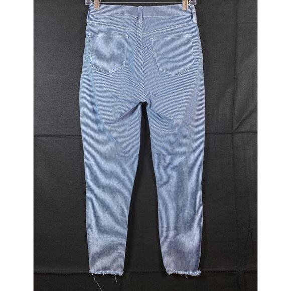 S.O.N.G Womens Jeans Blue Denim High Rise Skinny Ankle Grazer Distressed 5/27 - Picture 9 of 14